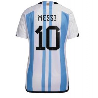 Argentina Lionel Messi #10 Hemmatröja Kvinnor VM 2022 Korta ärmar